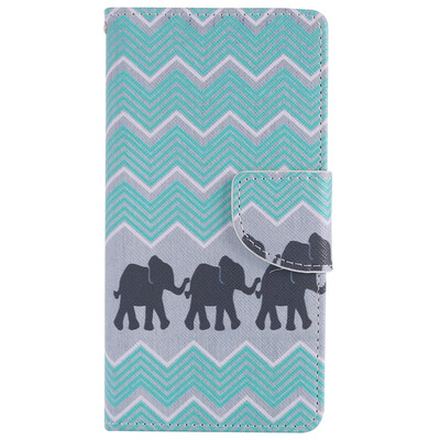 

Elephant Design PU Leather Flip Cover Wallet Card Holder Case for SAMSUNG J5Prime