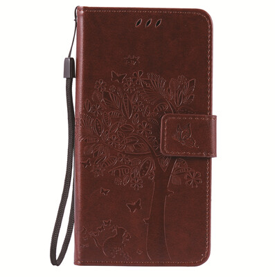 

Brown Tree Design Кожа PU флип крышки Кошелек Карты Держатель чехол для LG K10
