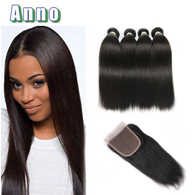 

Malaysian Straight Hair With Closure 4 Bundles With Closure Natural Black Straight Human Hair With Closure Queen Love Hair Company