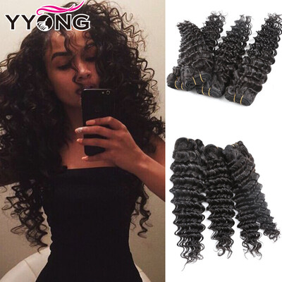 

YYONG Hair Company Virgin Hair Malaysian Deep Wave 4 Bundles Deals Virgin Maylasian Hair Deep Wave 4 Bundles 100G Wavy Hair