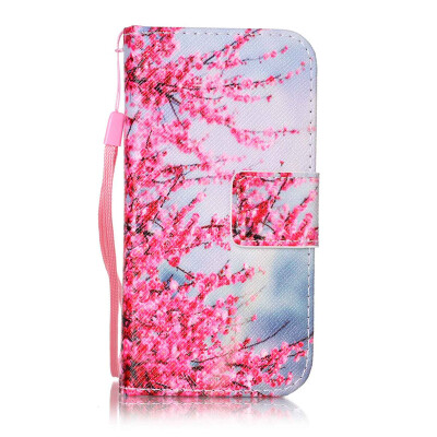 

Plum Blossom Design PU Leather Flip Cover Wallet Card Holder Case for Apple iPhone SE