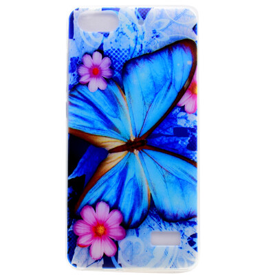 

Blue butterfly Pattern Soft Thin TPU Rubber Silicone Gel Case Cover for Huawei Honor 4C/G Play Mini