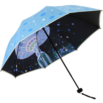 

Paradise umbrella hit black plastic creative half double triple sun umbrella sunny umbrella 31814E lake blue