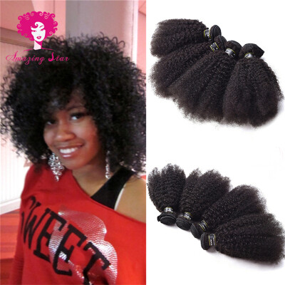 

Amazing Star Peruvian Virgin Hair Afro Kinky Curly4 Bundles Afro Kinky Curly Hair Bundles Human Hair New Arrival Soft and Full