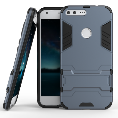 

Dark blue Slim Robot Armor Kickstand Shockproof Hard Rugged Rubber Back Case For Google Pixel XL