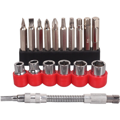 

Worker bee WORKERBEE ACOT16S 17 piece screwdriver bit sleeve soft shaft tool accessories set