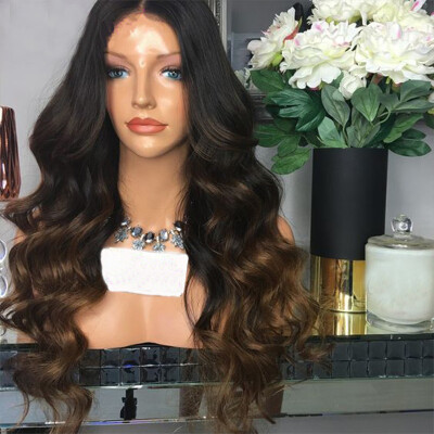 

Brazilian Body Wave Ombre Lace Front Human Hair Wigs For Black Women 1bT33 Glueless Full lace Wigs With Baby Hair