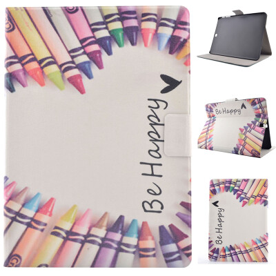 

Colorful Crayon Style Classic Flip Cover with Stand Function and Credit Card Slot for Samsung Galaxy Tab S2 T715C