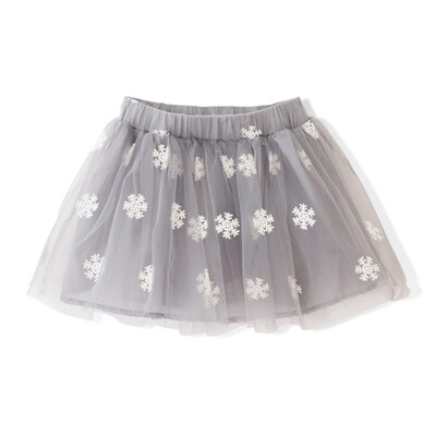 

Flossie Flordeer French Kids Girl Snowflake Print Puff Skirt F6005 Gray 140