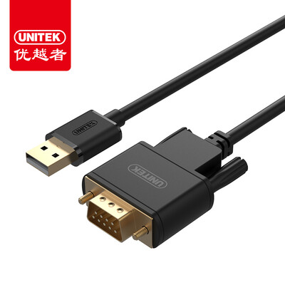 

(UNITEK) Y-124BBK USB к разъему DB9 RS232 последовательный кабель Материал ABS 2 м черный COM-порт подключение кабель для передачи данных