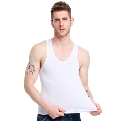 

Bosideng Men&39s Vest 1 piece Men&39s Sports Cotton Vest Stretch Slim Sleeveless Men&39s Bag Shirt White -XL