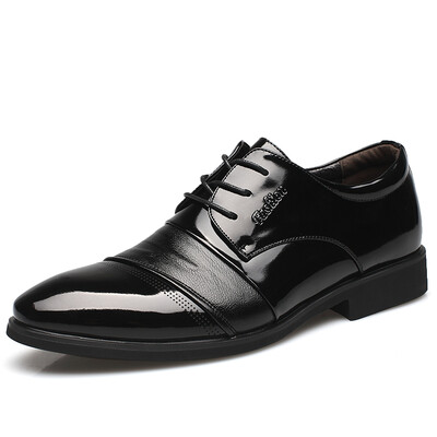 

JESILONG shoes men&39s casual shoes lace business with leather shoes plus 2813-1 black