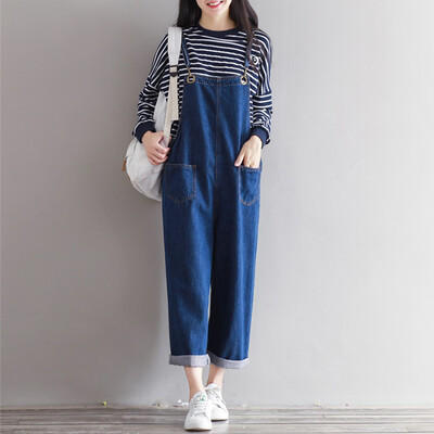 

City Plus CITYPLUS Art Retro Casual Loose Siamese Leggings Leggings Cowboy Belt Pants CWKN173358 Blue M