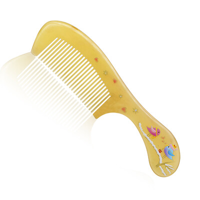 

Jingdong Supermarket Yu Mei Ren horns lacquer combs birthday gifts to send girlfriend to send Gui honey matching gift box loaded winged bird horns long handle