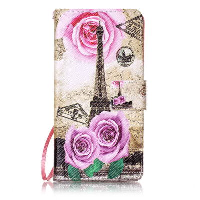 

Flower Tower Design PU Leather Flip Cover Wallet Card Holder Case for Huawei Honor 5C