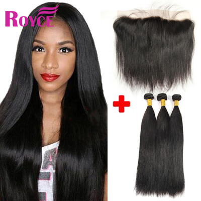 

Unprocessed Virgin Hair Peruvian Straight Hair 3 Bundles with Ear to Ear Lace Frontal Human Hair Peruvian Straight with Frontal