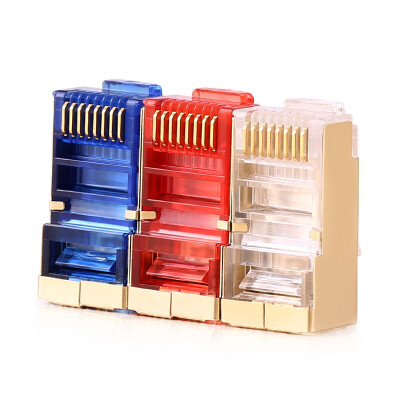 

(AMPCOM) AMCAT6BGP050 (RD) Gigabit six shielded crystal head pure copper shell gold-plated CAT6 cable RJ45 network connector connector red 50