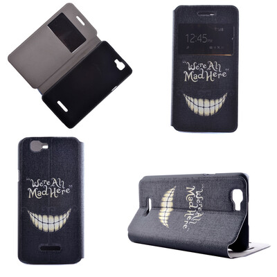 

Smiling Teeth Design PU Leather Flip Cover Wallet Card Holder Case for Wiko Rainbow