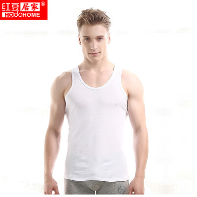 

Red beans home Hodohome men&39s vest men&39s cotton fashion trendy sleeveless thin section fitness sweater white 180105