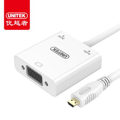 

(UNITEK) Микро-HDMI-VGA-конвертер с аудио мини-HD-порт для VGA-адаптера с плоской панелью с подключенным проектором Y-5322WH