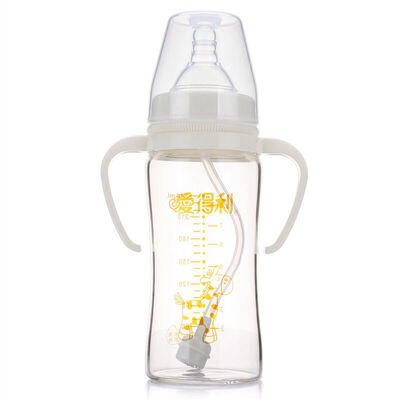 

IVORY Baby bottle wide-bore baby bottle glass bottle 240ml with cross nipple A101