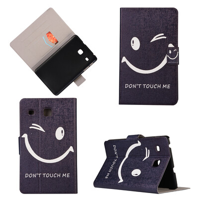 

Smile Style Classic Flip Cover with Stand Function and Credit Card Slot for Samsung Galaxy Tab E T375