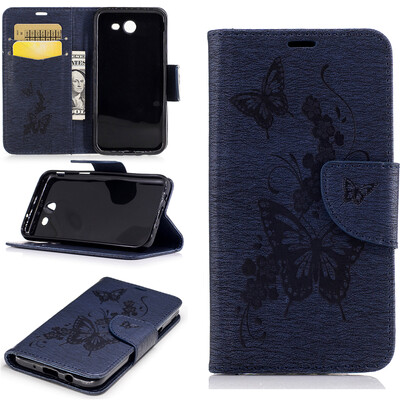 

Deep Blue Butterfly Style Чеканка Классическая флип-обложка с функцией подставки и слотом для кредитных карт для Samsung GALAXY J3 2017