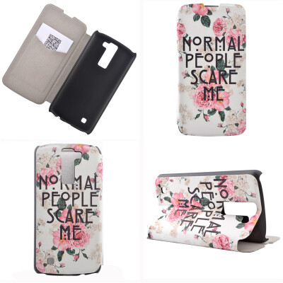 

Rose Flower Design PU Leather Flip Cover Wallet Card Holder Case for LG K8
