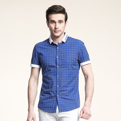 

Camel (CAMEL) men's summer fashion Slim daily leisure short-sleeved shirt male shirt X6E221136 Lange 42
