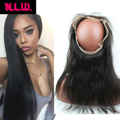 

8A Unprocessed Brazilian virgin human Hair 360 lace frontals band for black women, Straight hair lace band in 22x4x2 inches