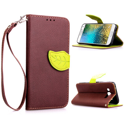 

Brown Design PU Leather Flip Cover Wallet Card Holder Case for Samsung Galaxy E7/E7000