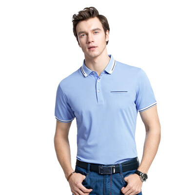 

Camel (CAMEL) men's fashion solid color lapel business casual cotton short-sleeved T-shirt X7B265167 dark red
