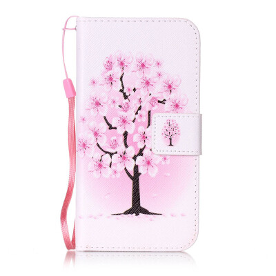 

Peach Blossom Design PU Leather Flip Cover Wallet Card Holder Case for LG X Screen