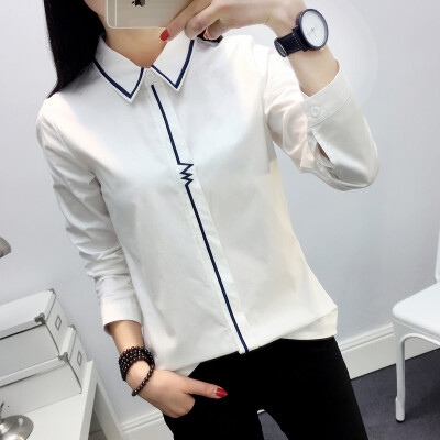 

VIVAHEART Корейский лацкан с длинным рукавом Повседневная рубашка Женский VWCC172340 Белый L