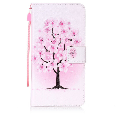 

Peach Blossom Design PU Leather Flip Cover Wallet Card Holder Case for LG V20H990N