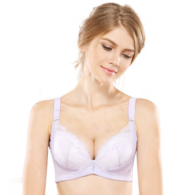 

Jingdong supermarket] city beauty sexy embroidery bra 3/4 cup side received ladies underwear gathered bra 090555 purple 70B