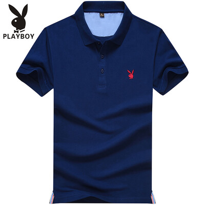 

Playboy PLAYBOY футболка мужская мода культивировать с короткими рукавами футболки лацкане рубашки поло PL1812 белый L