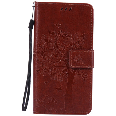 

Brown Tree Design PU Leather Flip Cover Wallet Card Holder Case for HUAWEI P9