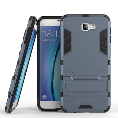 

Dark blue Slim Robot Armor Kickstand Shockproof Hard Rugged Rubber Back Case For Samsung Galaxy On7 2016/J7 Prime