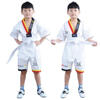 

Taekwondo clothing children&39s clothing summer summer half-sleeved Taekwondo Road clothing cotton short-sleeved men&women training clothing