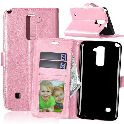 

Pink Style Classic Flip Cover with Stand Function and Credit Card Slot for LG Stylus 2 Plus/LG Stylo 2 Plus