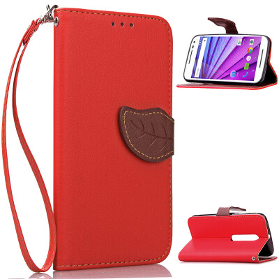 

Red Design PU Leather Flip Cover Wallet Card Holder Case for Moto Moto G3