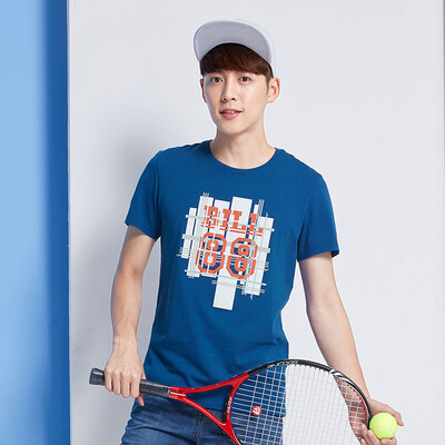 

Semir short body T-shirt short-sleeved T-shirt summer men's simple pattern printing leisure 19216001904 Chinese blue L