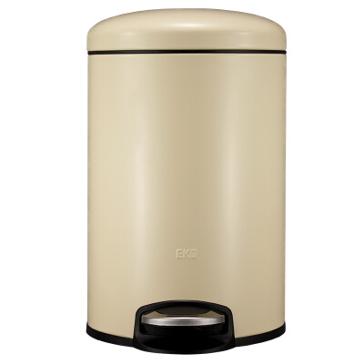 

EKO Trash Home Pedal Clamp European Silent Stainless Steel Trash Can 9113CR (Beige) 12L