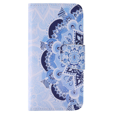 

Blue Flower Design Кожа PU откидной крышки Кошелек Карты Держатель чехол для SAMSUNG J510 J52016