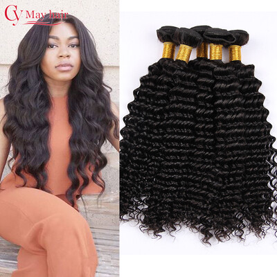 

8A Cy May Hair Brazilian Deep Wave 4 Bundles Brazilian Deep Curly Virgin Hair Deep Wave Brazilian Hair
