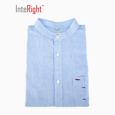 

Interiors Men & Casual Men collar casual длинный рукав рубашка светло-синий вертикальная полоса L код