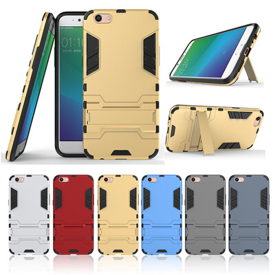 

Gold Slim Robot Armor Kickstand Shockproof Hard Rugged Rubber Back Case For OPPO R9s Plus