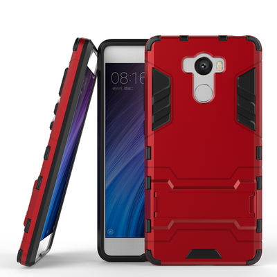 

Red Slim Robot Armor Kickstand Shockproof Hard Rugged Rubber Back Case For XIAOMI RedMi 4 Prime