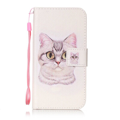 

Short Hair Cat Design PU Leather Flip Cover Wallet Card Holder Case for Huawei Y625